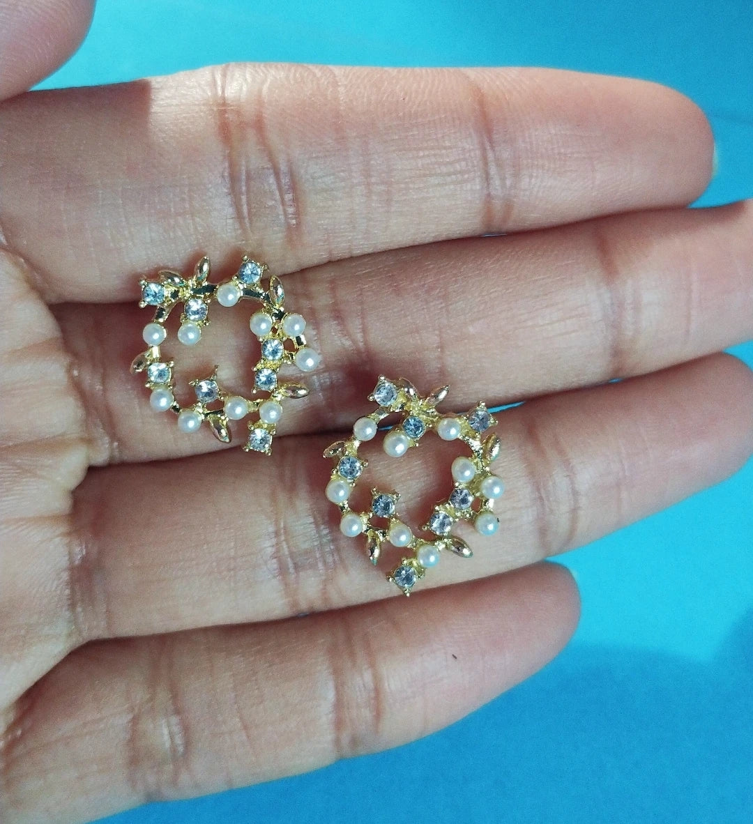 Pearl Blossom Hoop Earrings