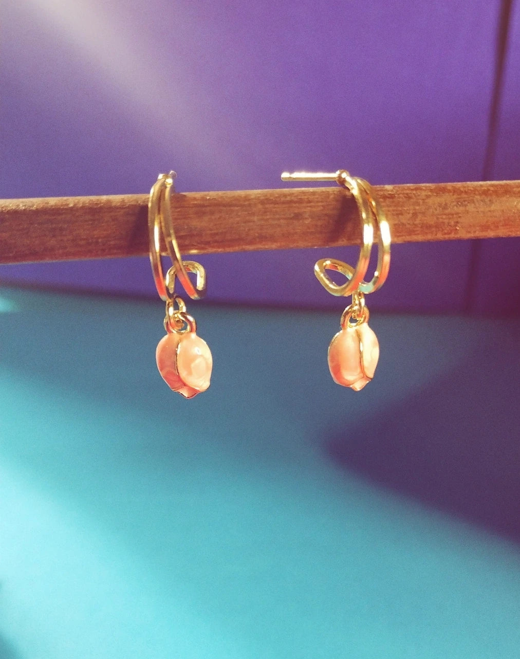 Rosebud Hoop Earrings