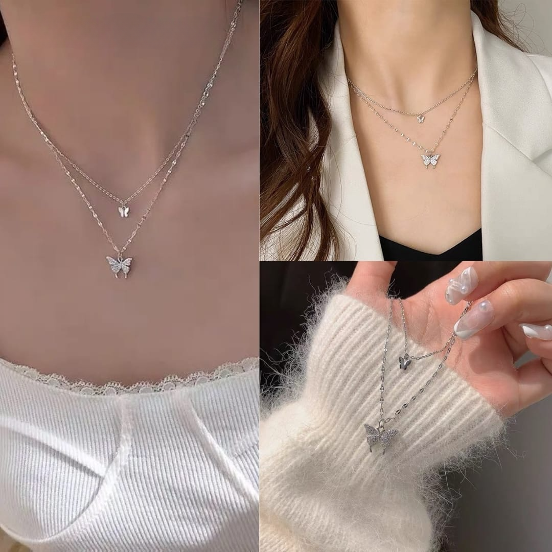 Layered Butterfly Necklace