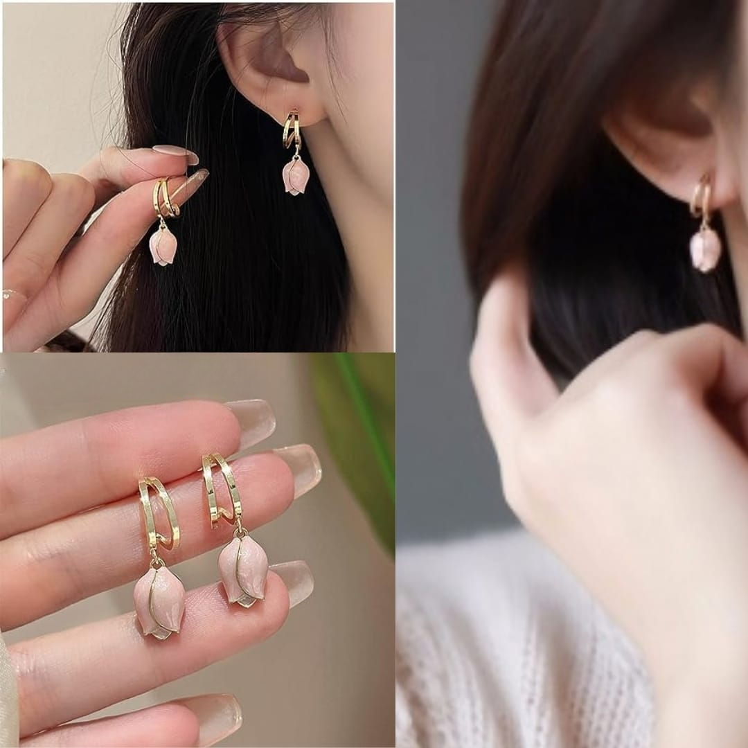 Rosebud Hoop Earrings