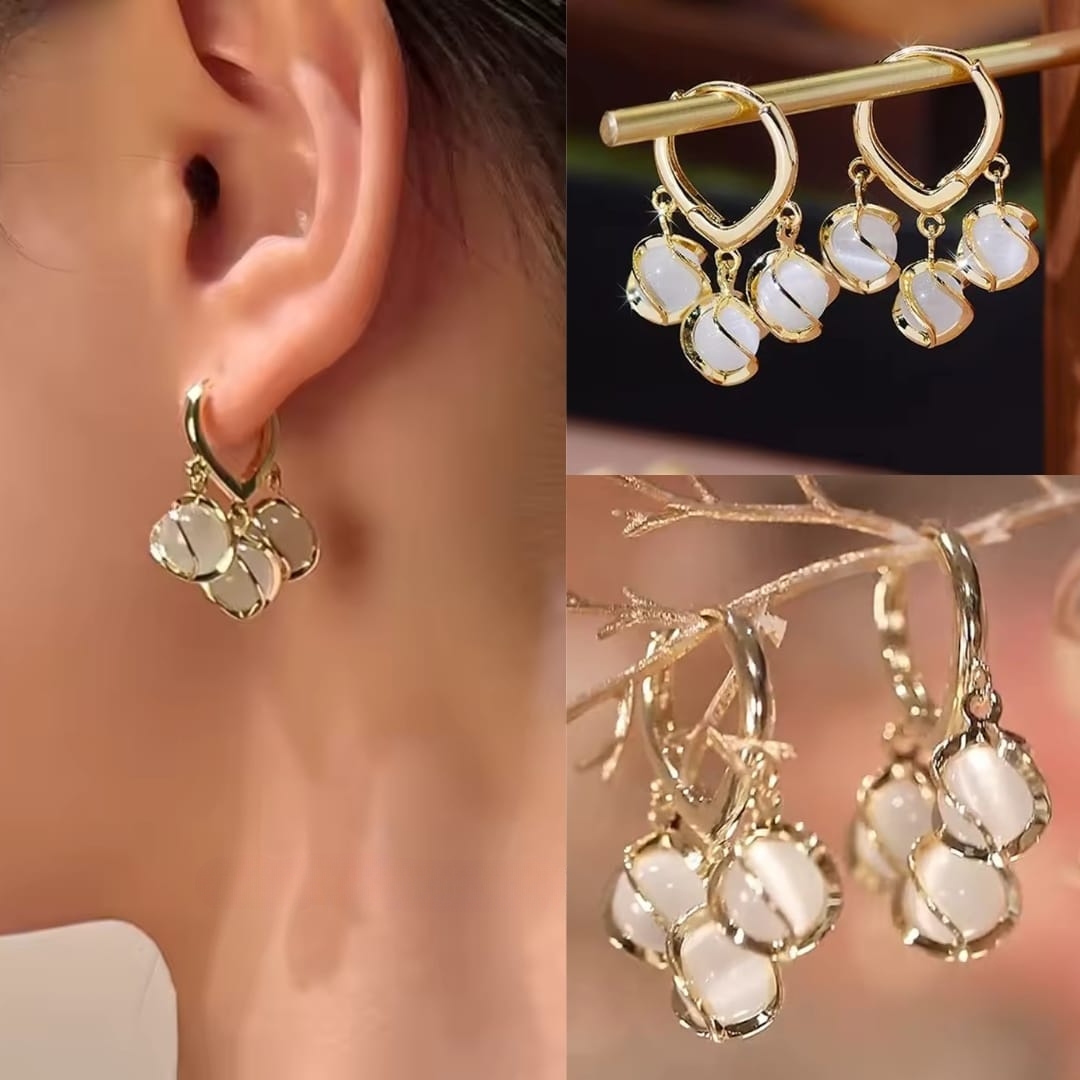 Dangling Golden Hoop Earrings