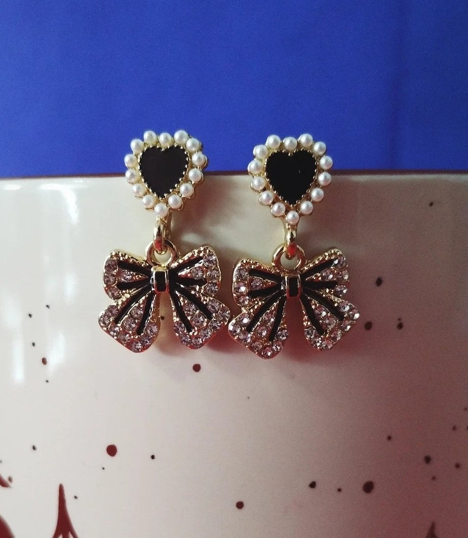 Heart and Bow Earrings