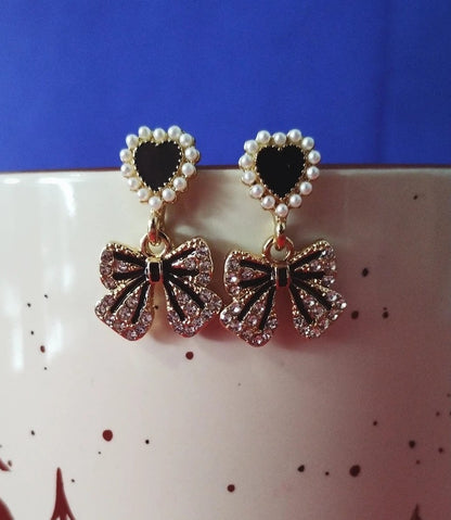Heart and Bow Earrings