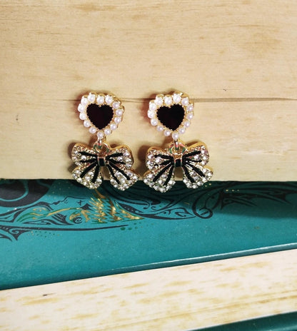 Heart and Bow Earrings