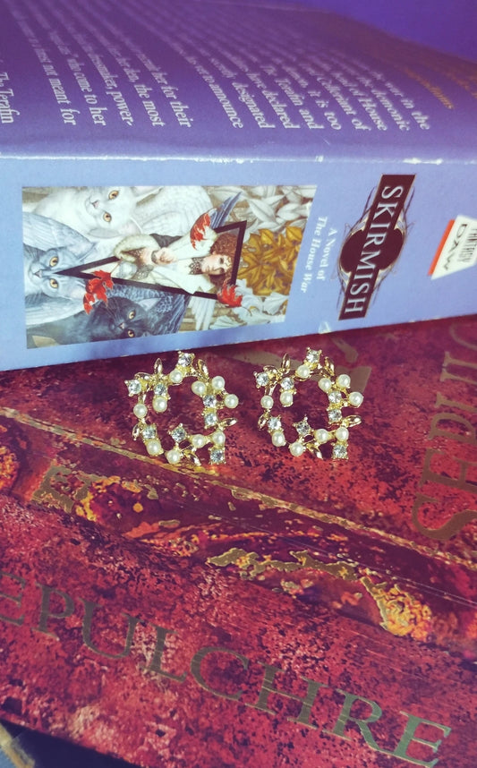 Pearl Blossom Hoop Earrings